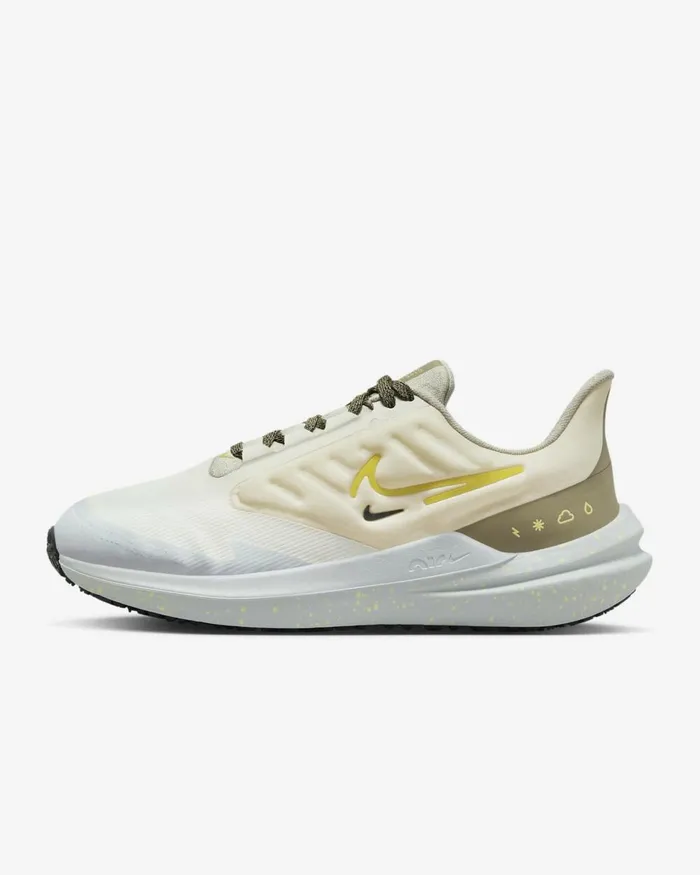 Women Nike All Sports Air Winflo 9 Shield Pale Ivoryneutral Olivesea Glasshigh Voltage