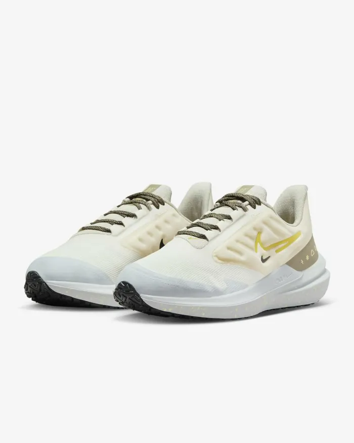 Women Nike All Sports Air Winflo 9 Shield Pale Ivoryneutral Olivesea Glasshigh Voltage