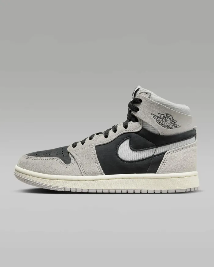 Women Nike Jordan Air Jordan 1 Zoom CMFT 2 Light Iron Oreblackcoconut Milkneutral Grey