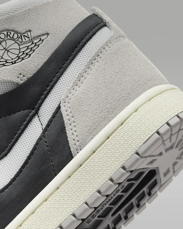 Women Nike Jordan Air Jordan 1 Zoom CMFT 2 Light Iron Oreblackcoconut Milkneutral Grey