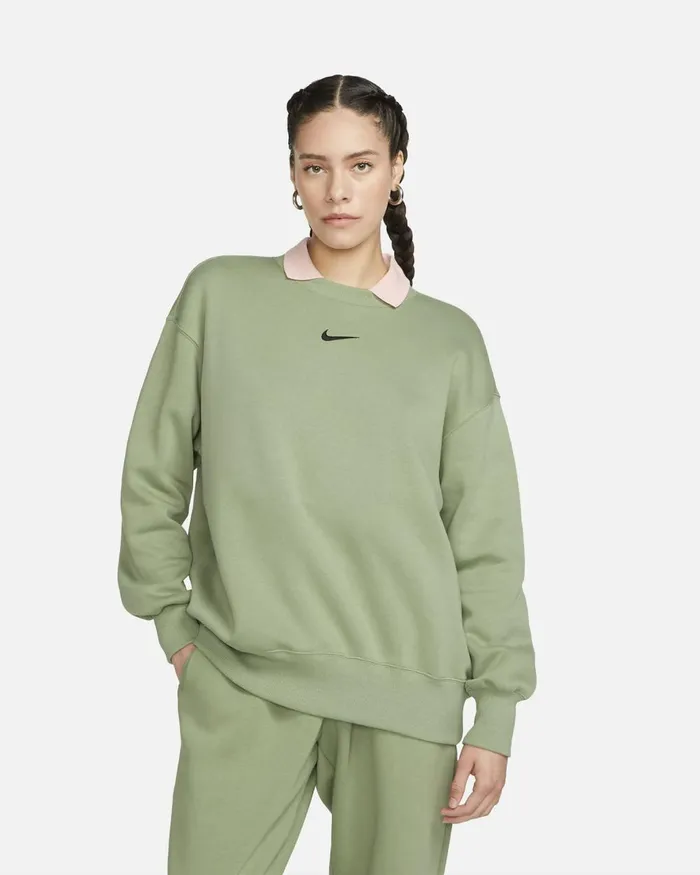 Women Nike Matching Sets Sportswear Phoenix Fleece Oil Greenblack
