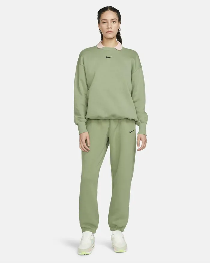 Women Nike Matching Sets Sportswear Phoenix Fleece Oil Greenblack