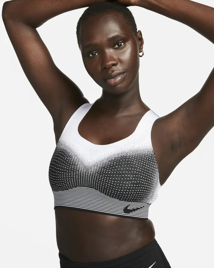 Women Nike Sports Bras Swoosh Flyknit Blackwhitebright Crimson