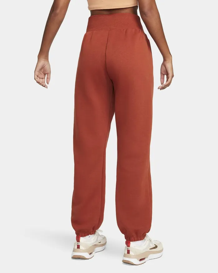 Women Nike Trousers Sportswear Phoenix Fleece Rugged Orangeblack