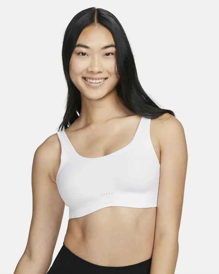 Women Nike Yoga Alate Coverage Whitestone Mauveblack