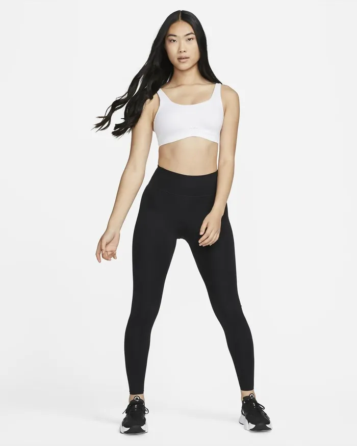 Women Nike Yoga Alate Coverage Whitestone Mauveblack