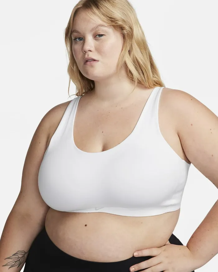 Women Nike Yoga Alate Coverage Whitestone Mauveblack