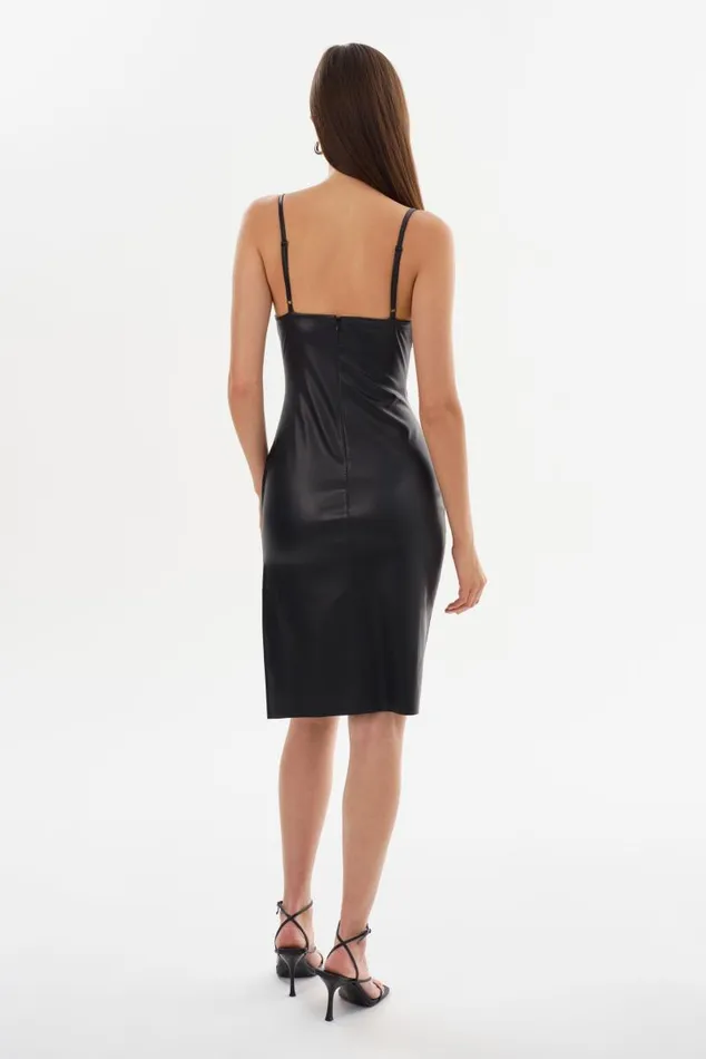 Women NITZA Faux Leather Dress Black LAMARQUE Dresses