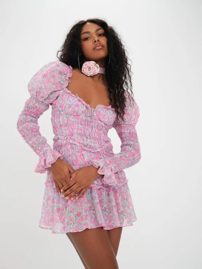 Women Oakley Mini Dress Pink For Love and Lemons Dresses