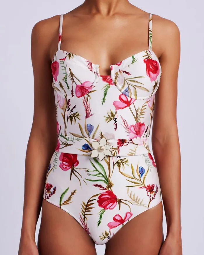 Women One Pieces PatBO Viera Bustier Swimsuit FINAL SALE White