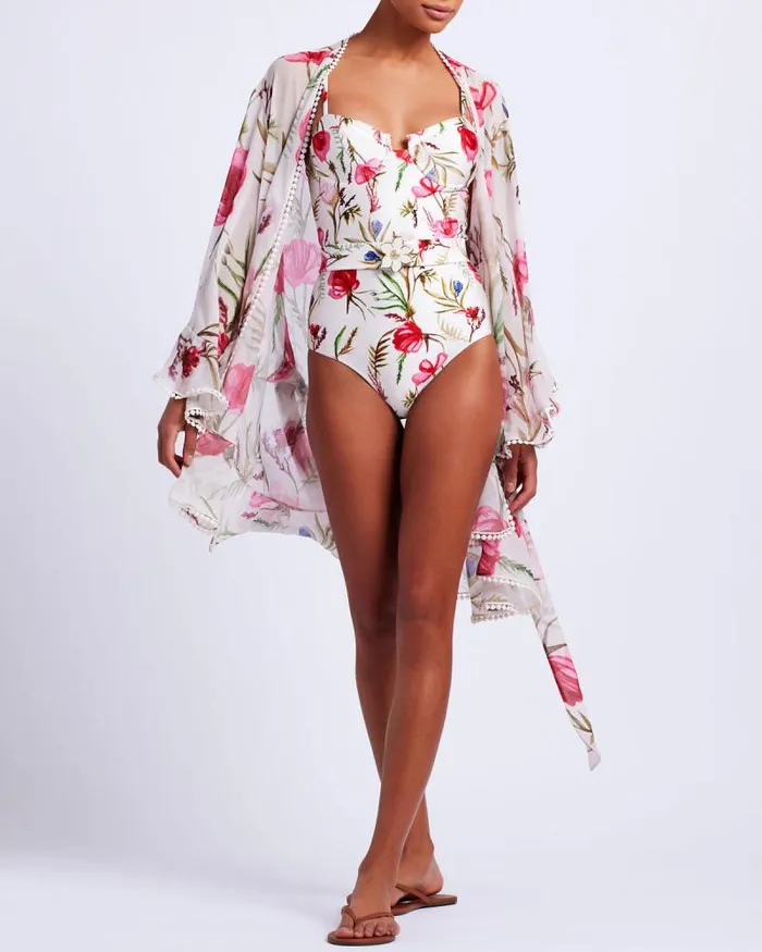 Women One Pieces PatBO Viera Bustier Swimsuit FINAL SALE White