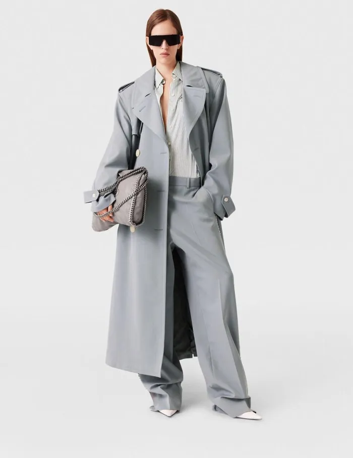 Women Oversized Belted Trench Coat Mist Stella McCartney Coats And Jackets