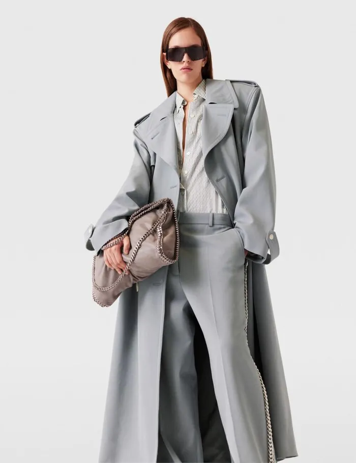 Women Oversized Belted Trench Coat Mist Stella McCartney Coats And Jackets