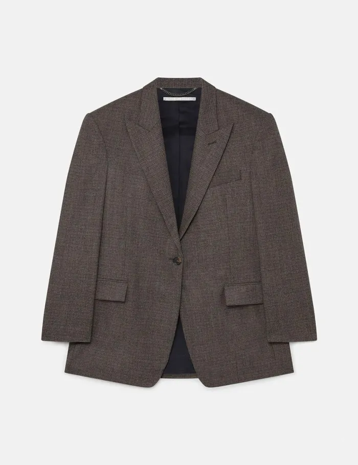 Women Oversized SingleBreasted Blazer Charcoal Grey Stella McCartney Coats And Jackets