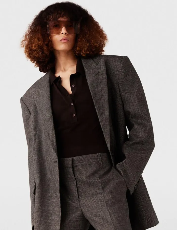 Women Oversized SingleBreasted Blazer Charcoal Grey Stella McCartney Coats And Jackets Women Oversized SingleBreasted Blazer Charcoal Grey Stella McCartney Coats And Jackets