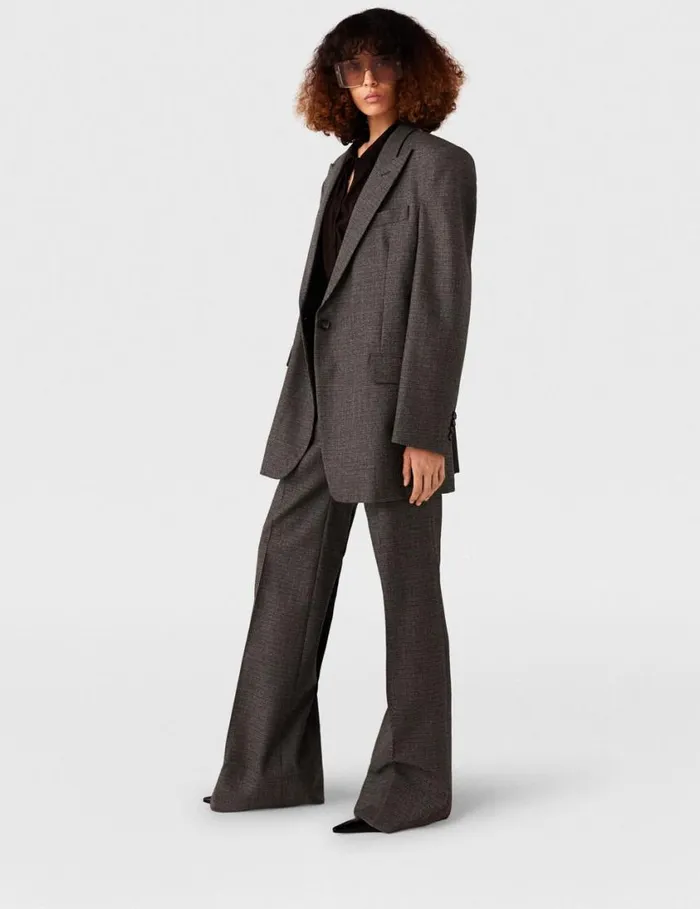 Women Oversized SingleBreasted Blazer Charcoal Grey Stella McCartney Coats And Jackets Women Oversized SingleBreasted Blazer Charcoal Grey Stella McCartney Coats And Jackets