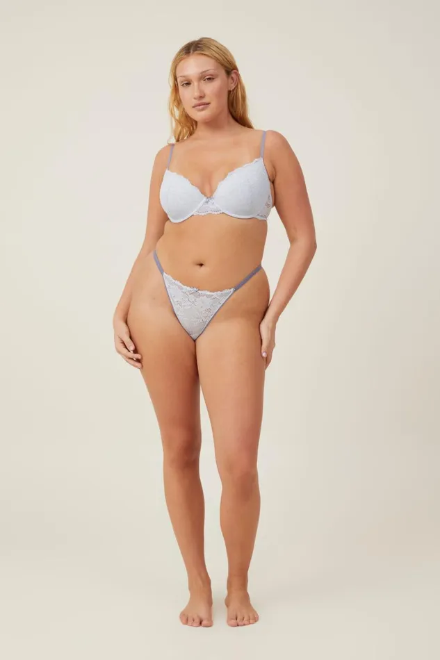 Women Panties Cotton On Everyday Lace Tanga Thong Brief Arctic Ice