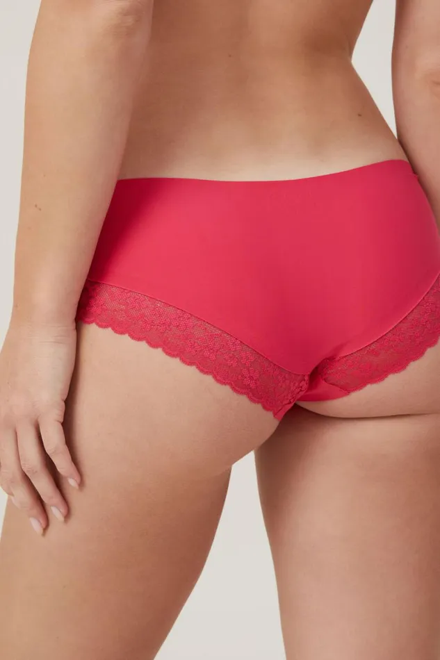 Women Panties Cotton On Party Pants Boyleg Brief Rose Red