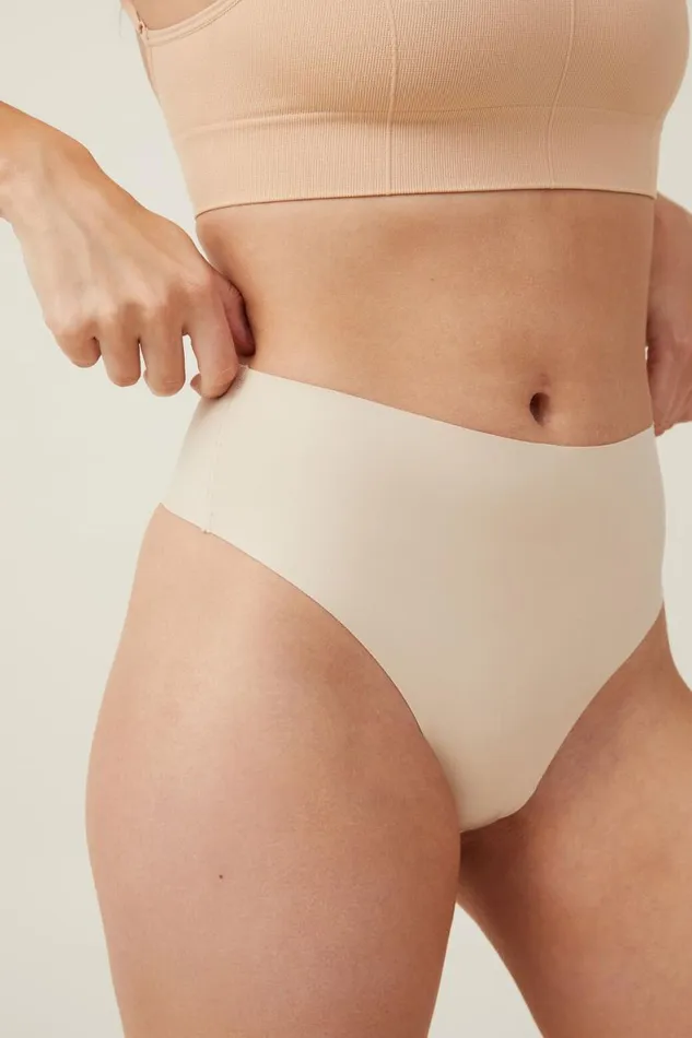 Women Panties Cotton On The Invisible High Waist Thong Brief Frappe