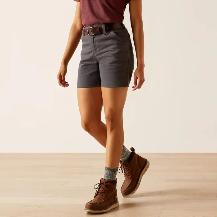 Women Pants and Shorts Ariat Rebar PR Made Tough 6quot Short Rebar Grey
