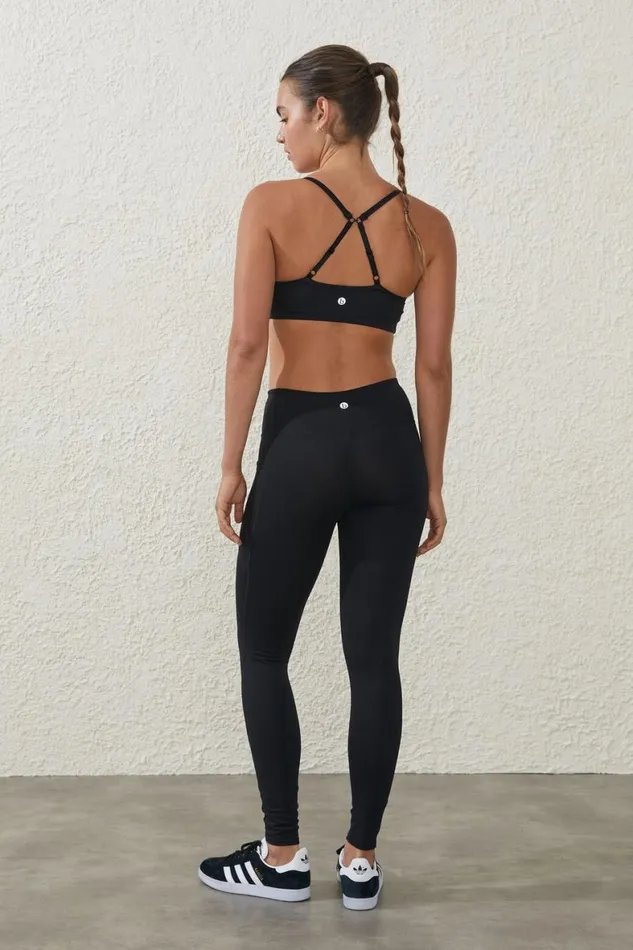 Women Pants Cotton On Active Core Pocket Full Length Tight Black