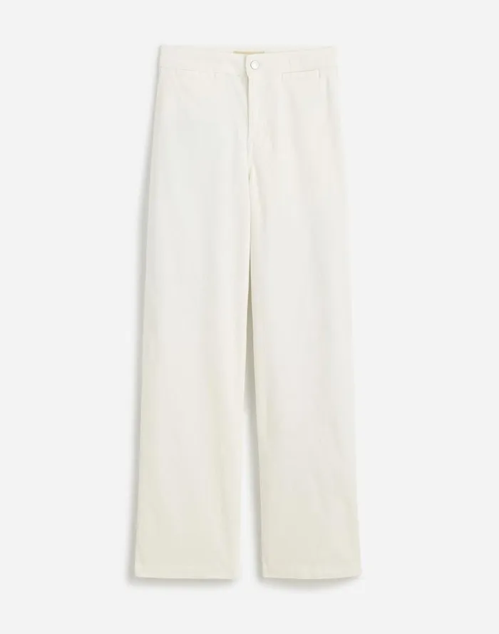 Women Pants Madewell The Curvy Emmett WideLeg Pant In Corduroy Welt Pocket Edition Winter White