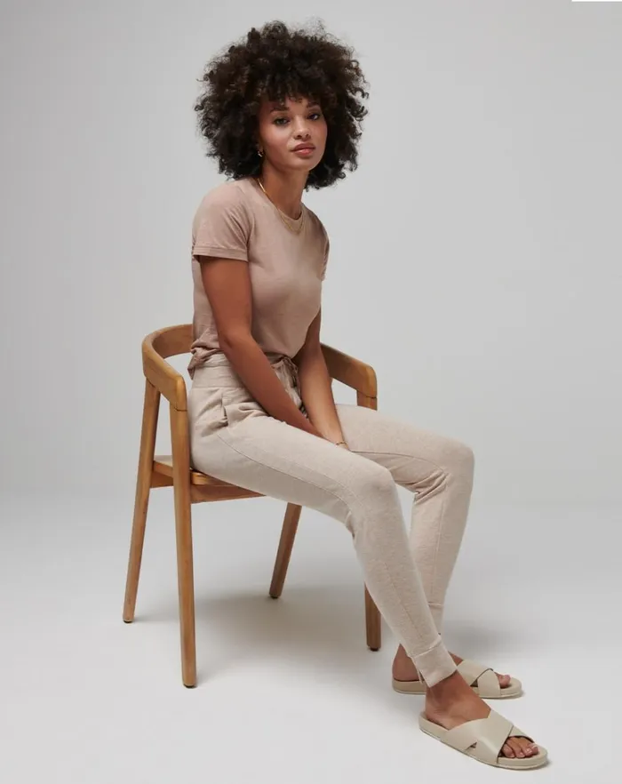 Women Pants TravisMathew CLOUD TERRY TIE JOGGER Heather Natural