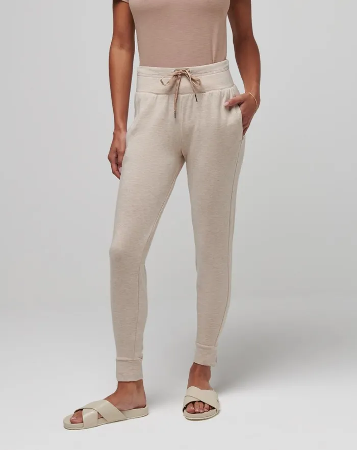 Women Pants TravisMathew CLOUD TERRY TIE JOGGER Heather Natural Women Pants TravisMathew CLOUD TERRY TIE JOGGER Heather Natural