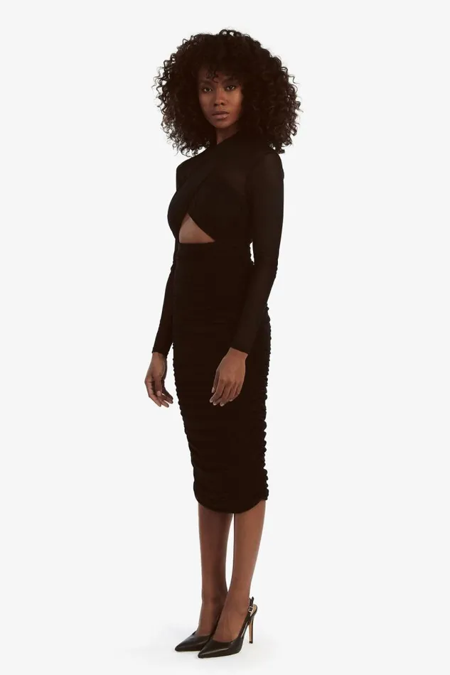 Women Party Dresses Bardot Aliyah Dress In Black Black Women Party Dresses Bardot Aliyah Dress In Black Black