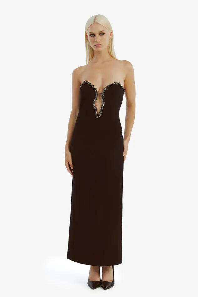 Women Party Dresses Bardot Eleni Diamante Midi Dress In Black Black Women Party Dresses Bardot Eleni Diamante Midi Dress In Black Black