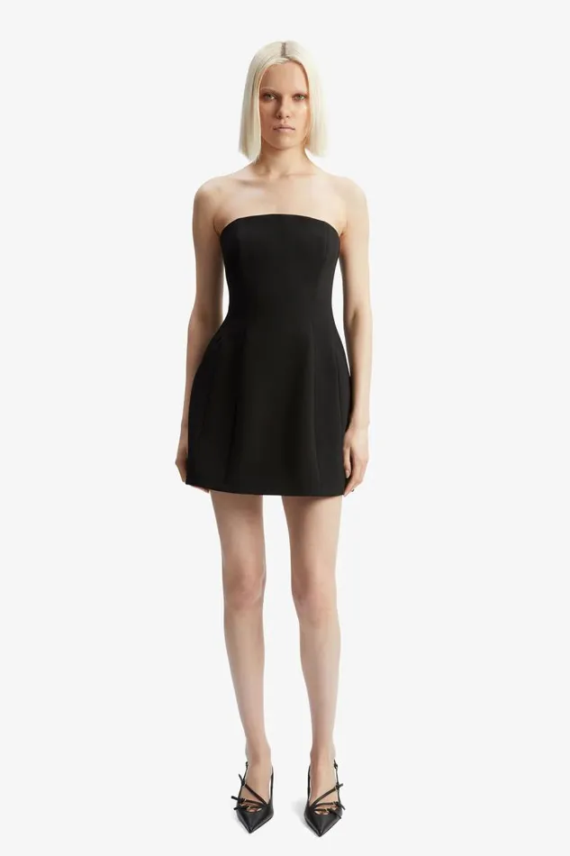 Women Party Dresses Bardot Karoline Hourglass Mini Dress In Black Black