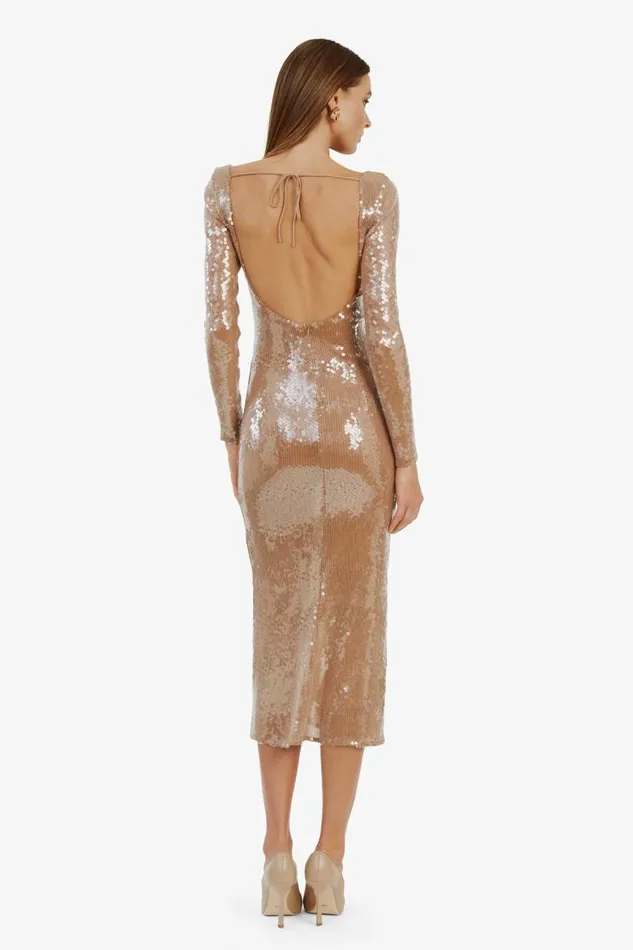 Women Party Dresses Bardot Verona Sequin Maxi Dress In Nude Nude Women Party Dresses Bardot Verona Sequin Maxi Dress In Nude Nude