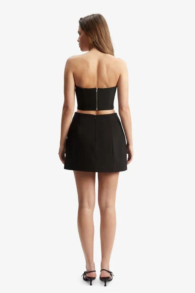 Women Party Tops Bardot Delphi Strapless Crop Top In Black Black Women Party Tops Bardot Delphi Strapless Crop Top In Black Black