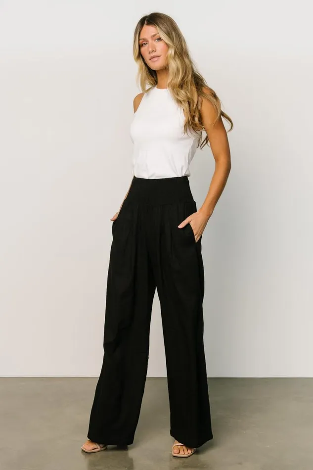 Women Parvati Smocked Waist Pants Black Baltic Born Cover Up Women Parvati Smocked Waist Pants Black Baltic Born Cover Up