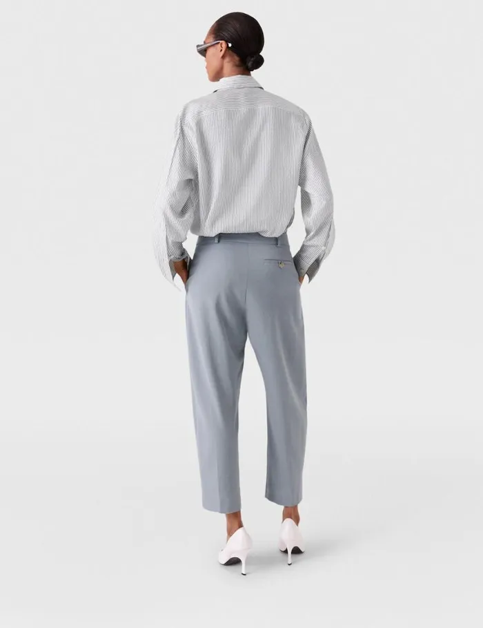 Women Pleated HighRise Wool Pants Mist Stella McCartney Pants And Shorts Women Pleated HighRise Wool Pants Mist Stella McCartney Pants And Shorts