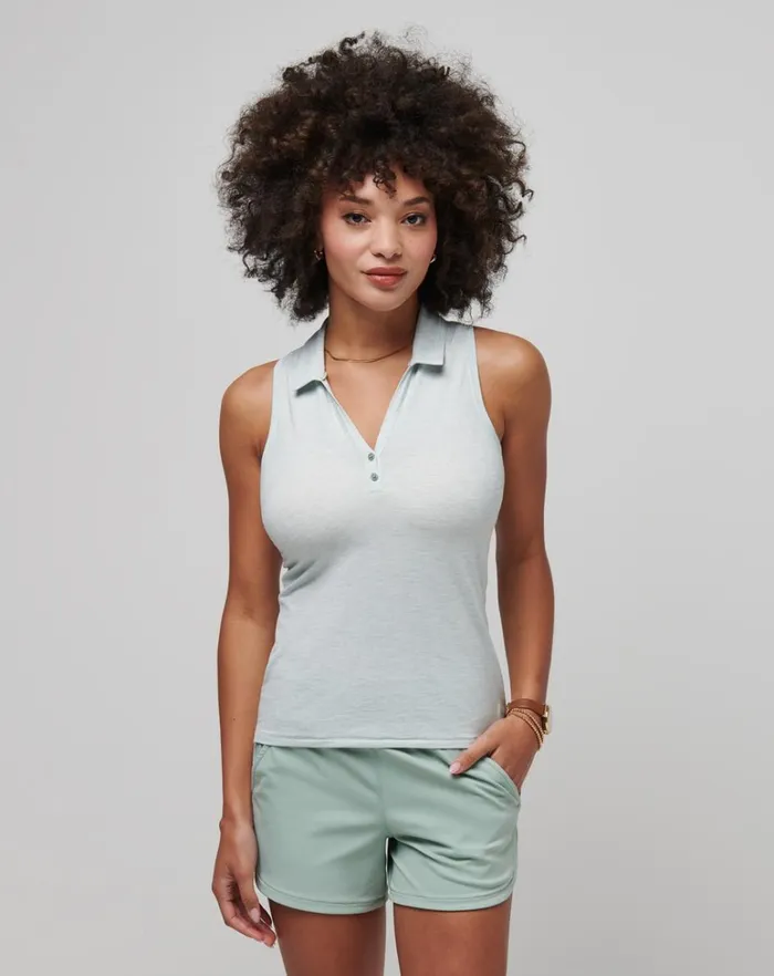 Women Polos TravisMathew FEATHERWEIGHT ACTIVE SLEEVELESS POLO Heather Jade