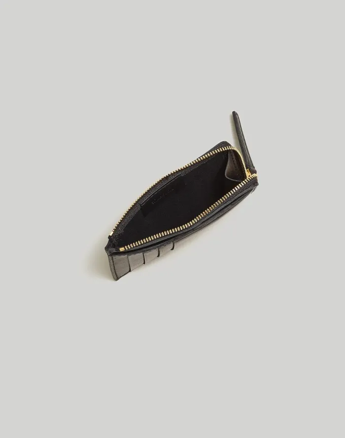 Women Pouches and Wallets Madewell The Zip Card Case Wallet True Black