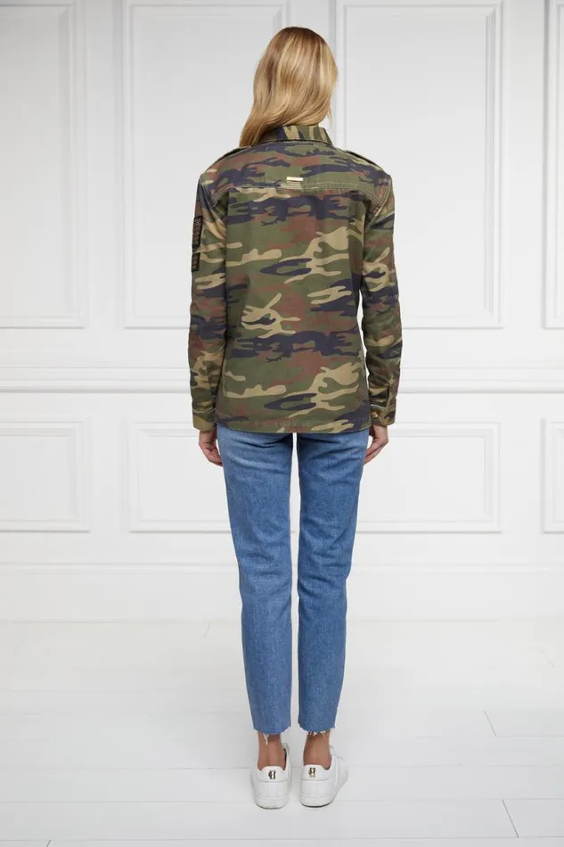 Women Premium Artillery Jacket Washed Camo Holland Cooper Jackets