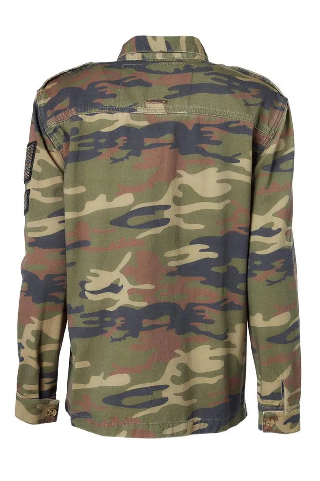 Women Premium Artillery Jacket Washed Camo Holland Cooper Jackets