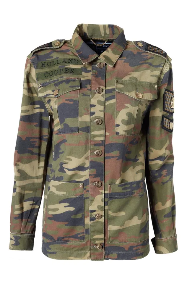 Women Premium Artillery Jacket Washed Camo Holland Cooper Jackets