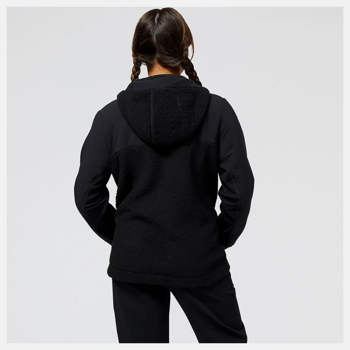 Women Q Speed Sherpa Pullover Black New Balance Hoodies and Sweatshirts