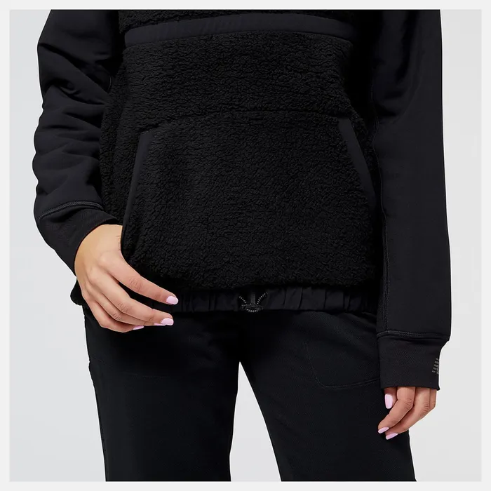 Women Q Speed Sherpa Pullover Black New Balance Hoodies and Sweatshirts