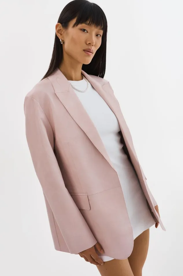 Women QUIRINA Leather Blazer Rose LAMARQUE Leather Jackets