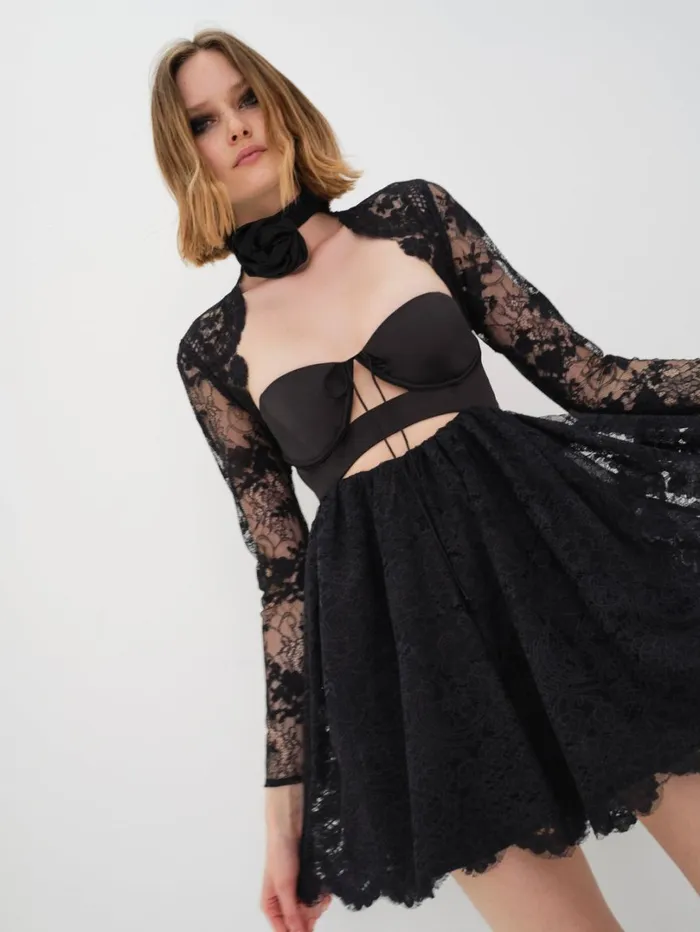 Women Regina Mini Dress Black For Love and Lemons Dresses