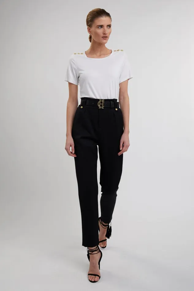 Women Relax Fit Crew Neck Tee White Holland Cooper Tops