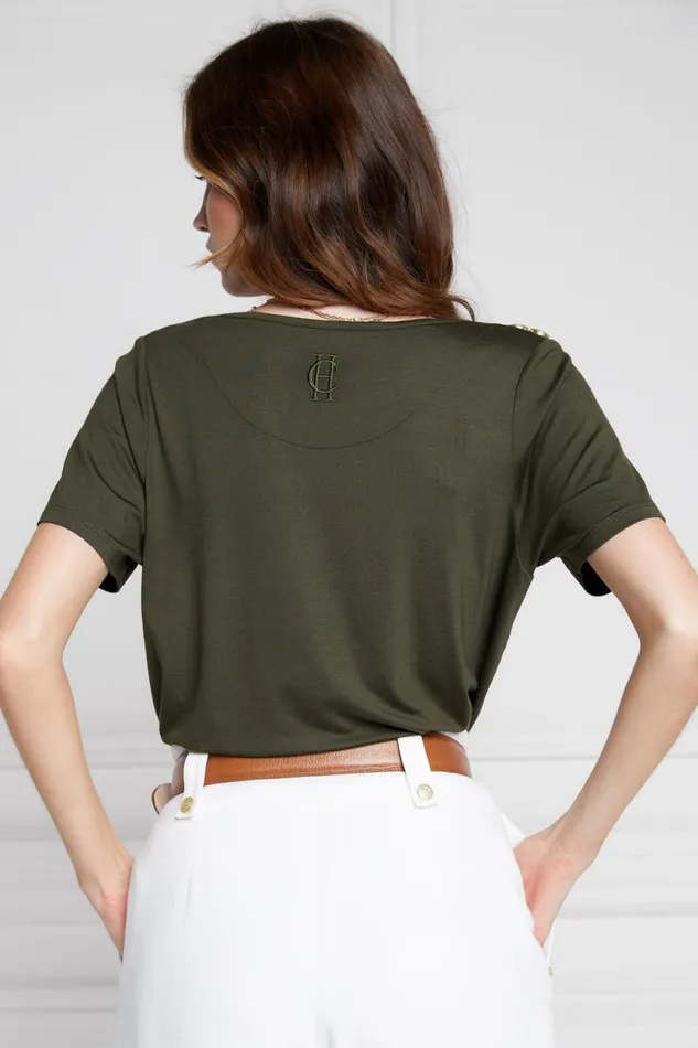 Women Relax Fit VNeck Tee Khaki Holland Cooper Tops