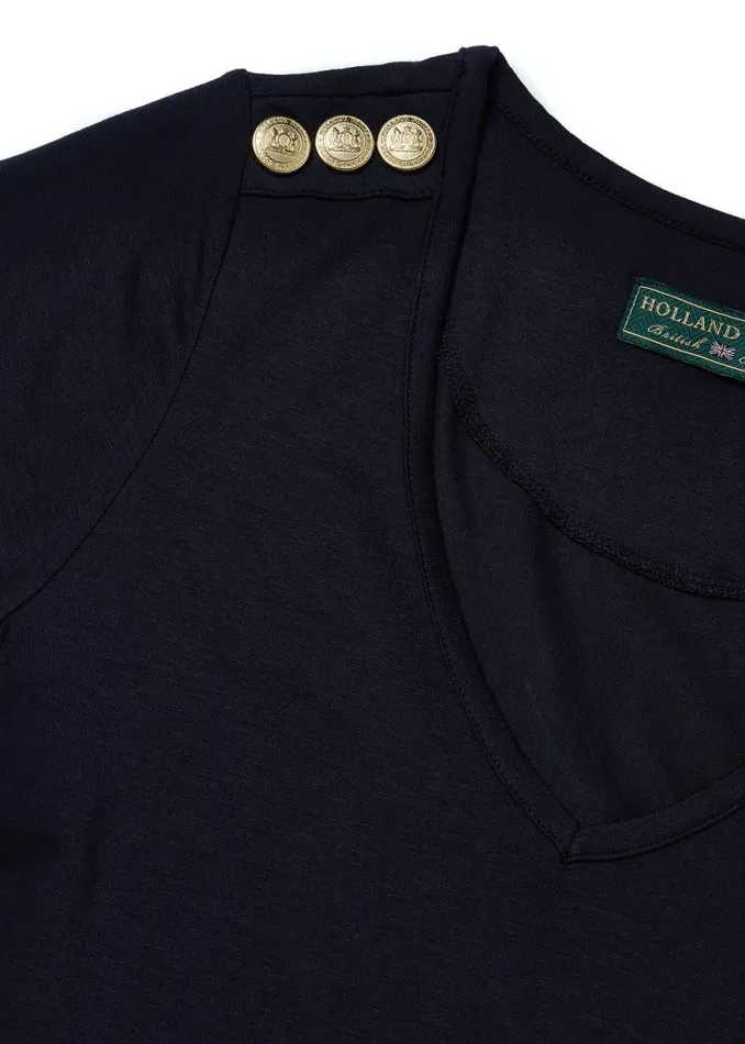 Women Relax Fit VNeck Tee Navy Holland Cooper Tops Women Relax Fit VNeck Tee Navy Holland Cooper Tops