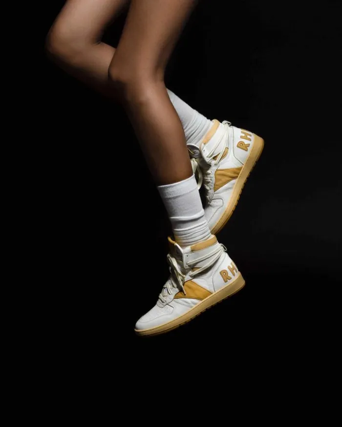 Women Rhude Footwear RHECESSHI Whitemustard