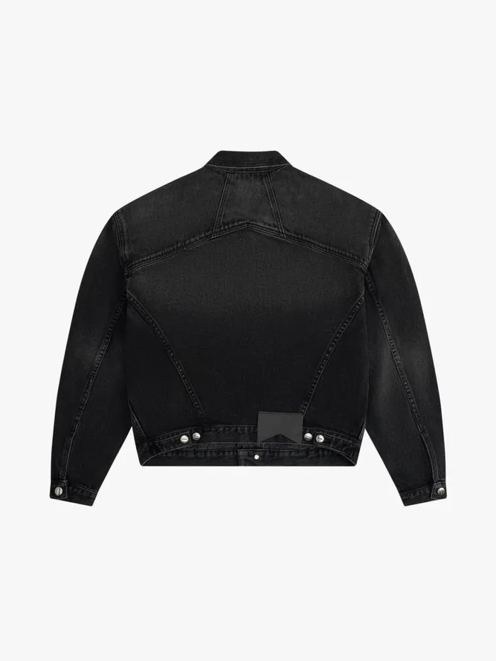 Women Rhude Outerwear OVERSIZED DENIM TRUCKER JACKET Black