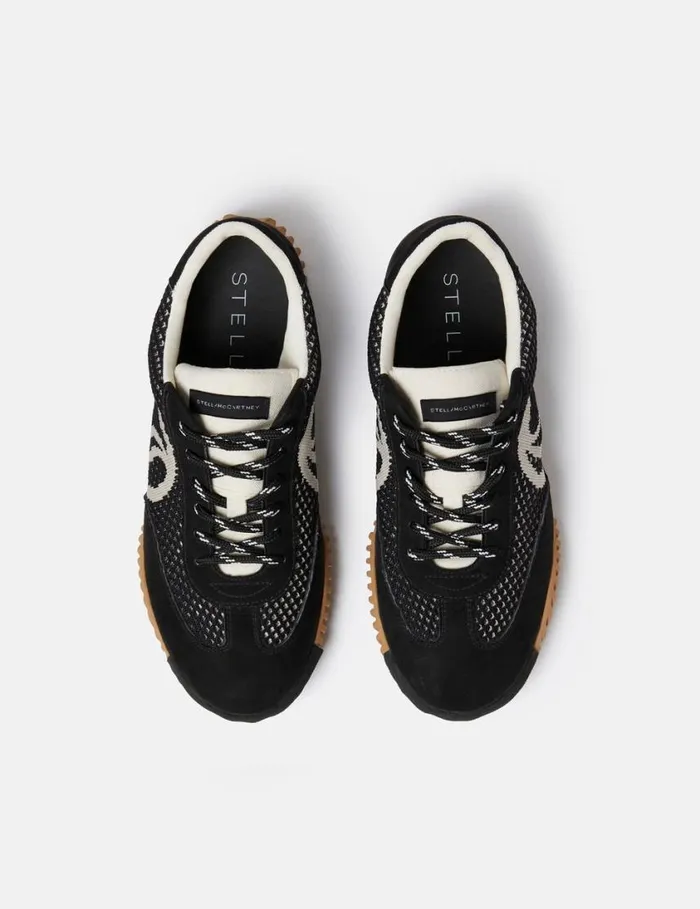 Women SWave Sport Mesh Paneled Sneakers Midnight Black Stella McCartney Sneakers